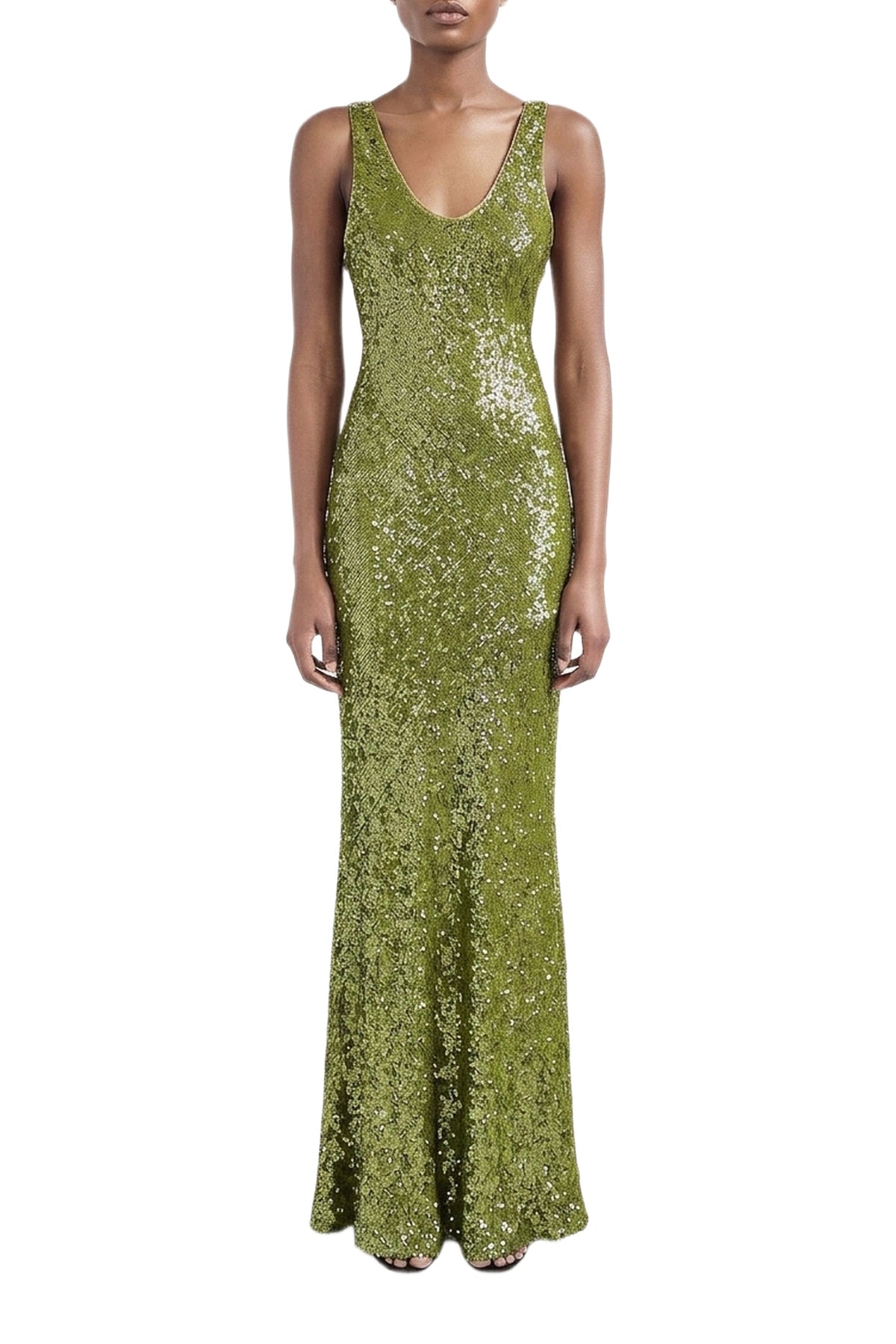 Moonlight Valletta Dress - Olive Sequin
