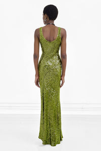 Moonlight Valletta Dress - Olive Sequin