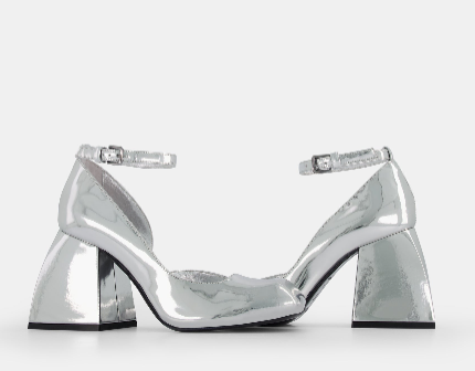 Bulla Pia 90 pumps - Silver Specchio