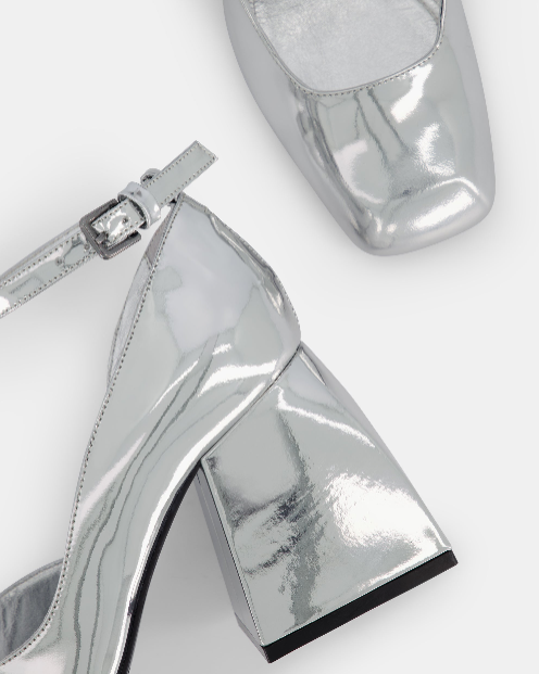 Bulla Pia 90 pumps - Silver Specchio
