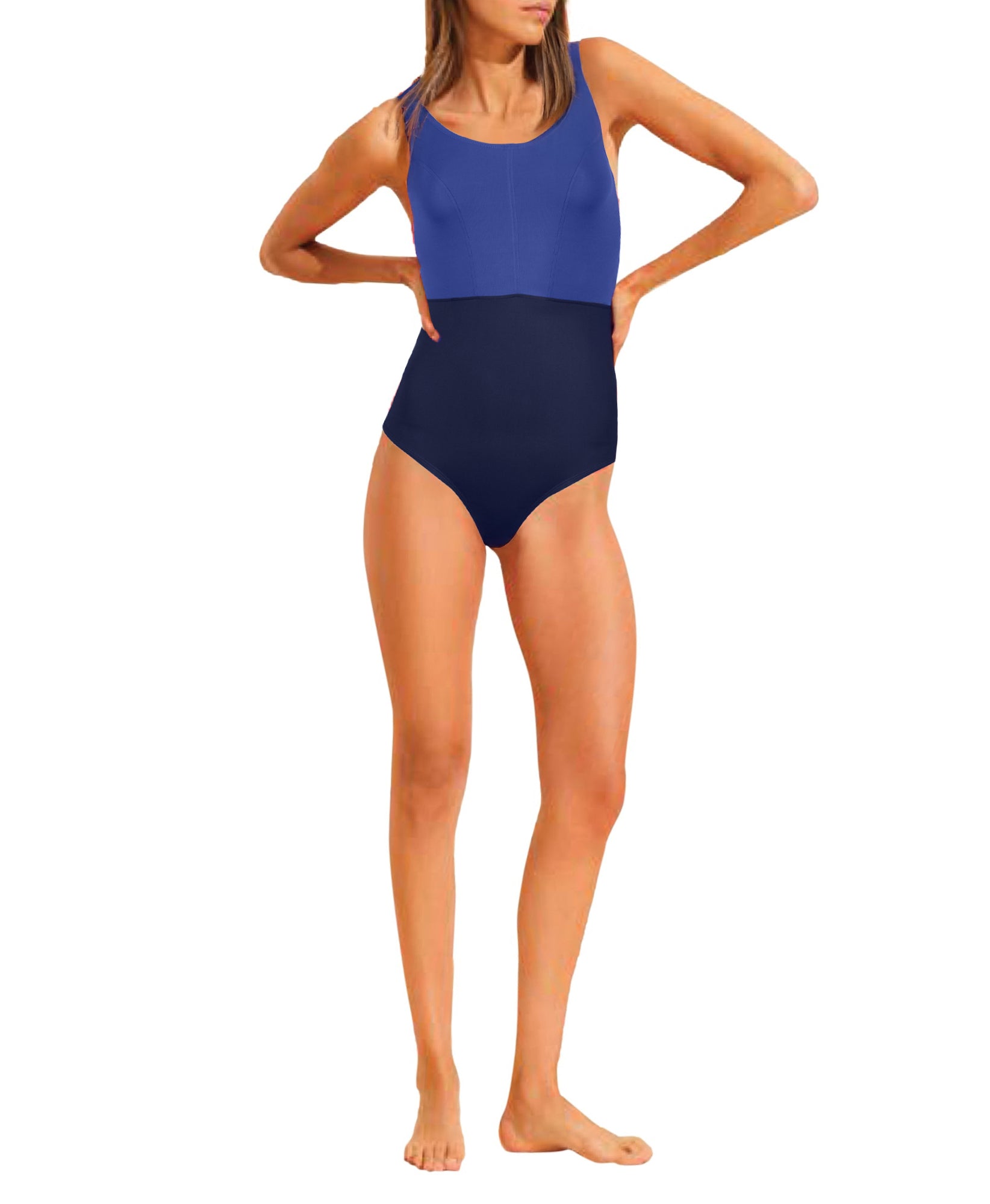 Victoire one-piece swimming costume - Cobalt & Navy
