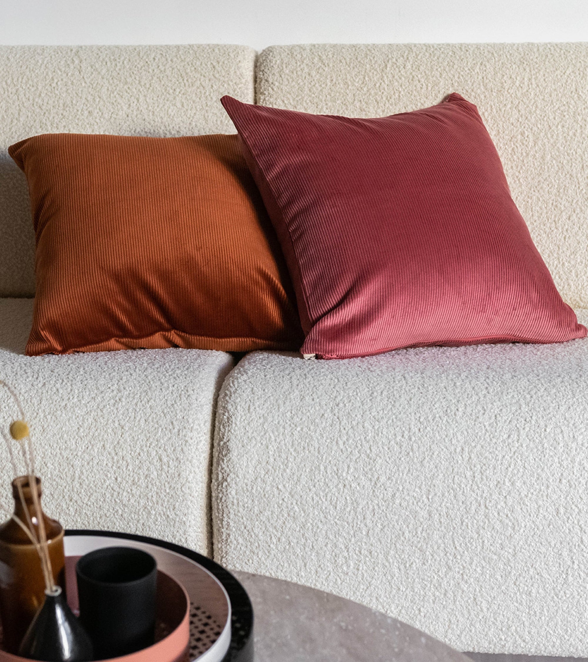 Carino corduroy cushion - Pink