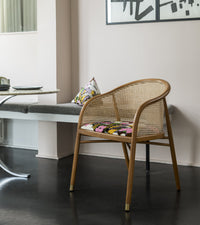 Fauteuil Cavallo en bois et cannage - Multicolore