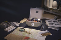 Coffret à montres Centenary 3 compartiments - Olive & Marine & Chrome