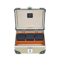 Coffret à montres Centenary 3 compartiments - Olive & Marine & Chrome
