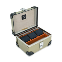 Coffret à montres Centenary 3 compartiments - Olive & Marine & Chrome