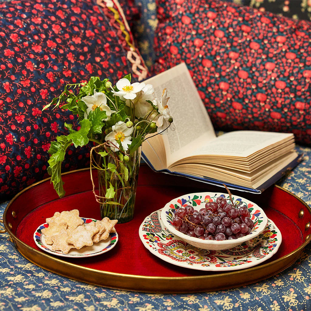 Set of 4 Chance Folle dessert plates - Red