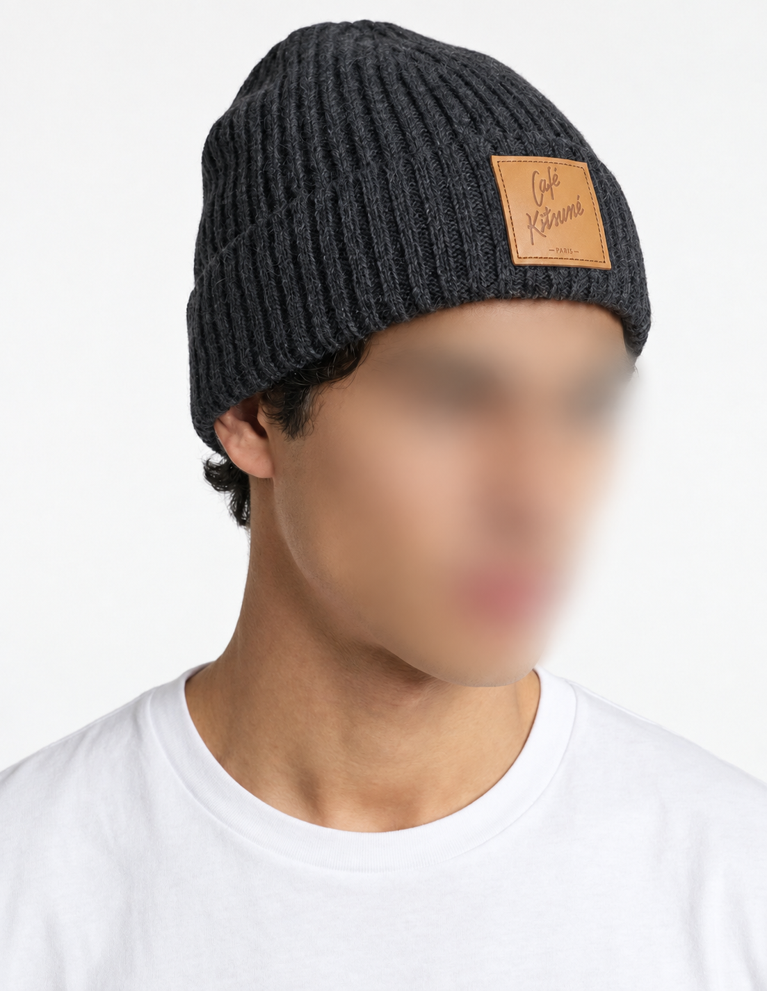 Bonnet Café Kitsuné en laine - Anthracite