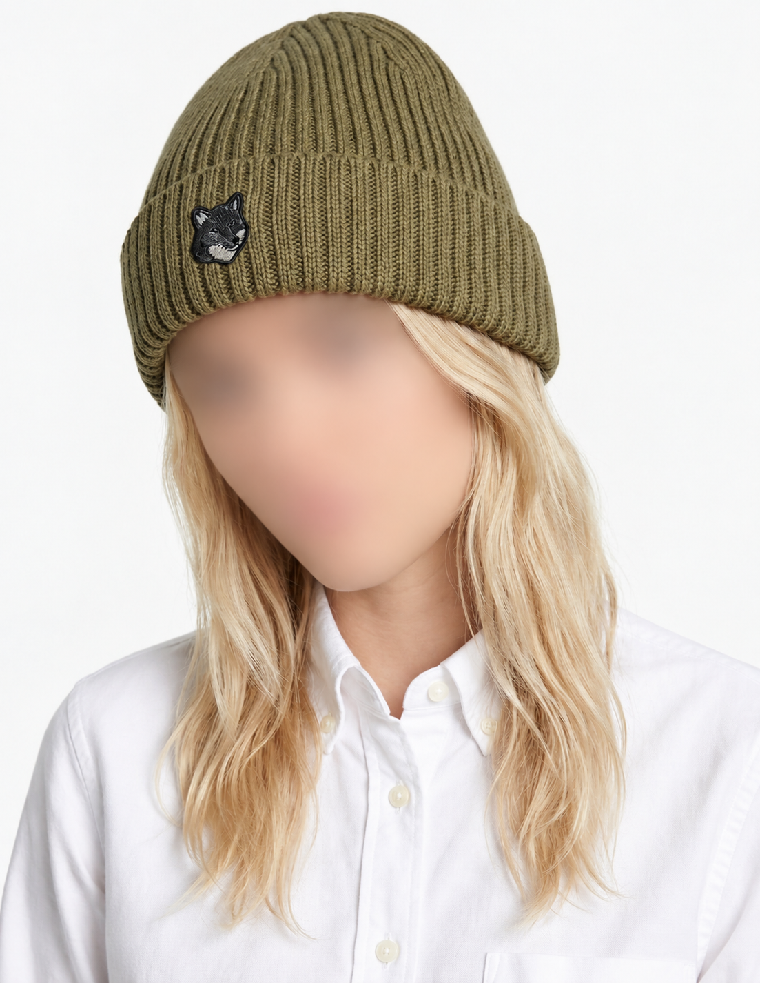 Bonnet avec écusson brodé en laine - Roast