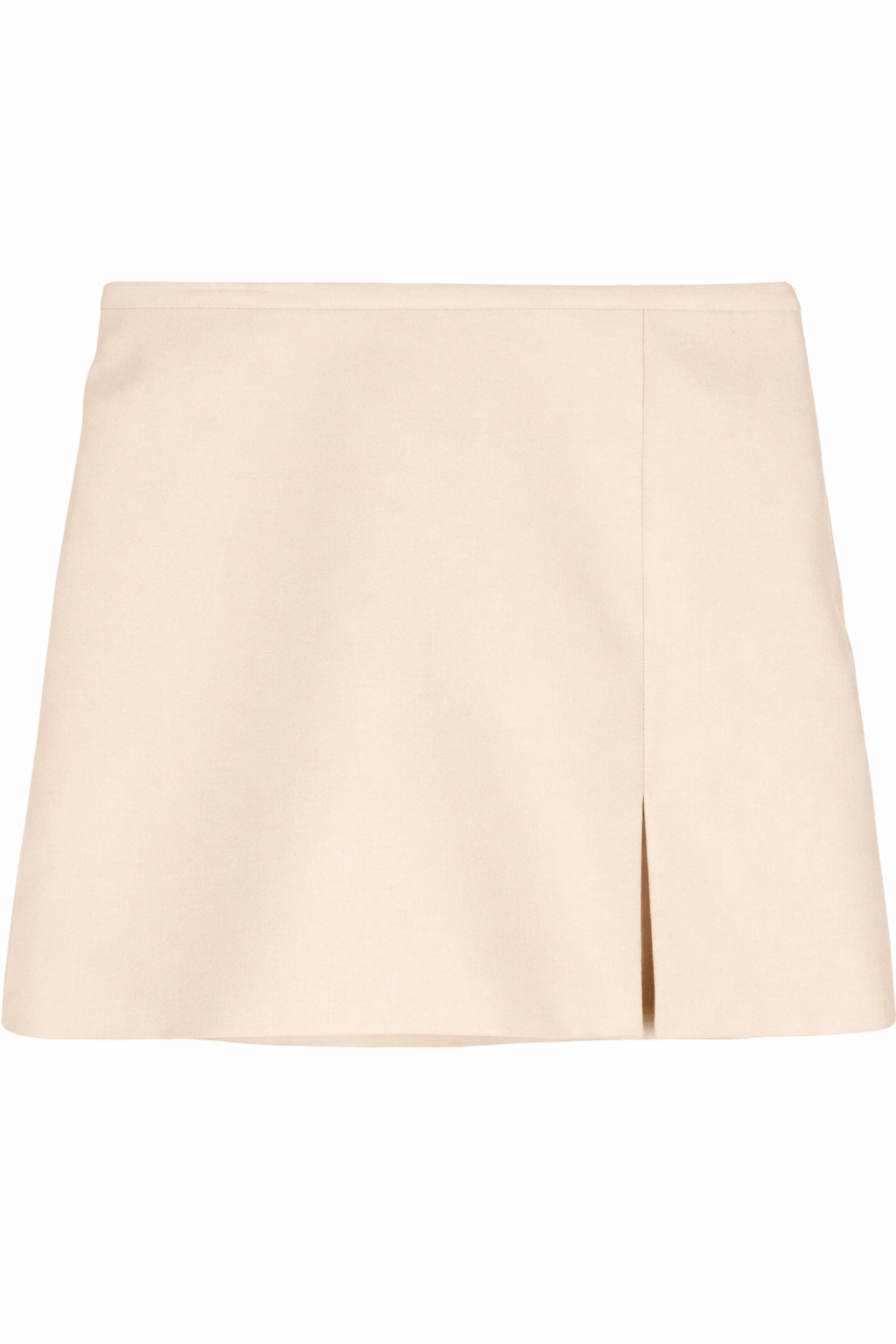 Short slit skirt in wool - White