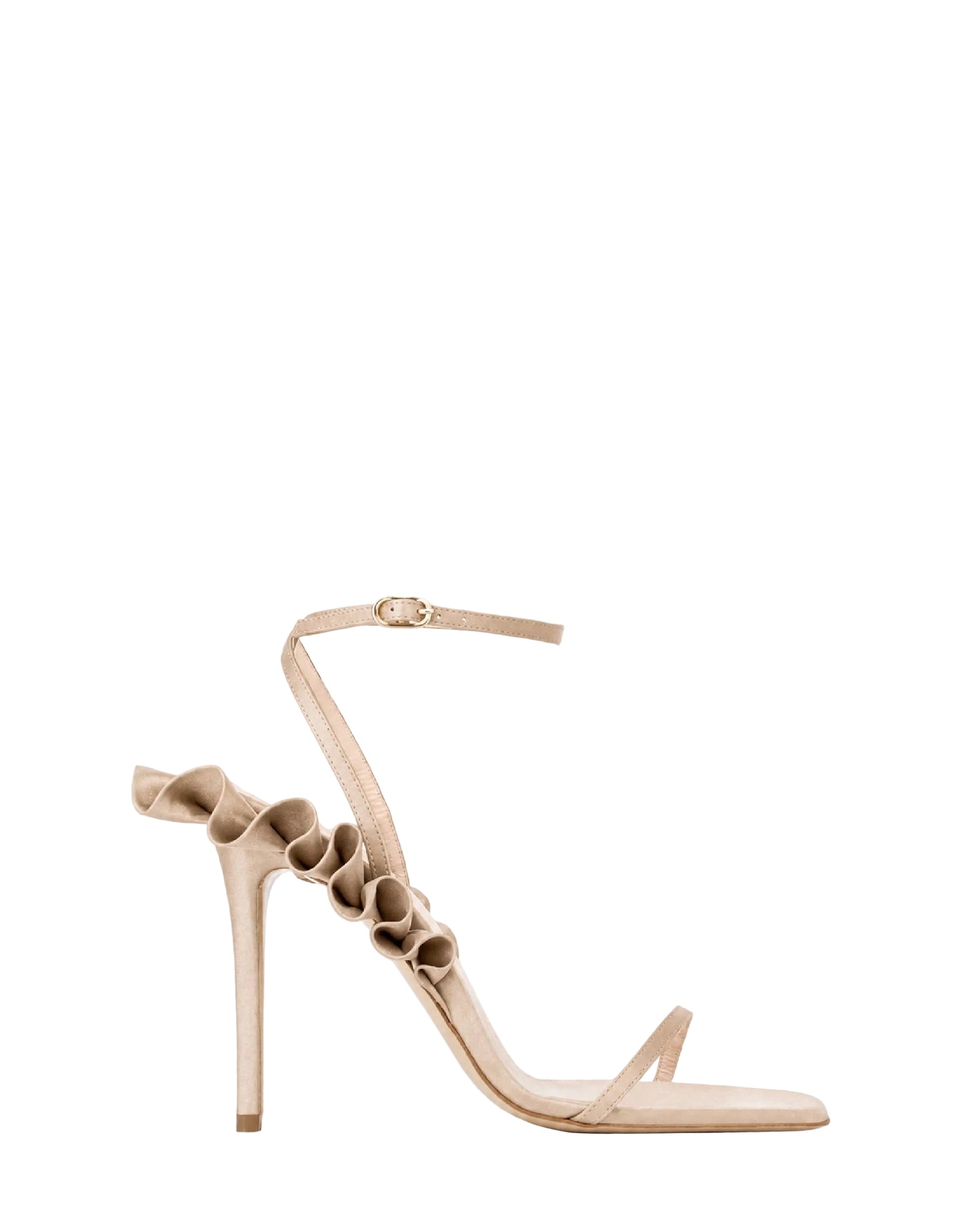 Sandales Rouches 105 en satin - Champagne Satin