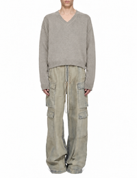 Pantalon cargo Jumbo Belas en denim - Mineral Pearl