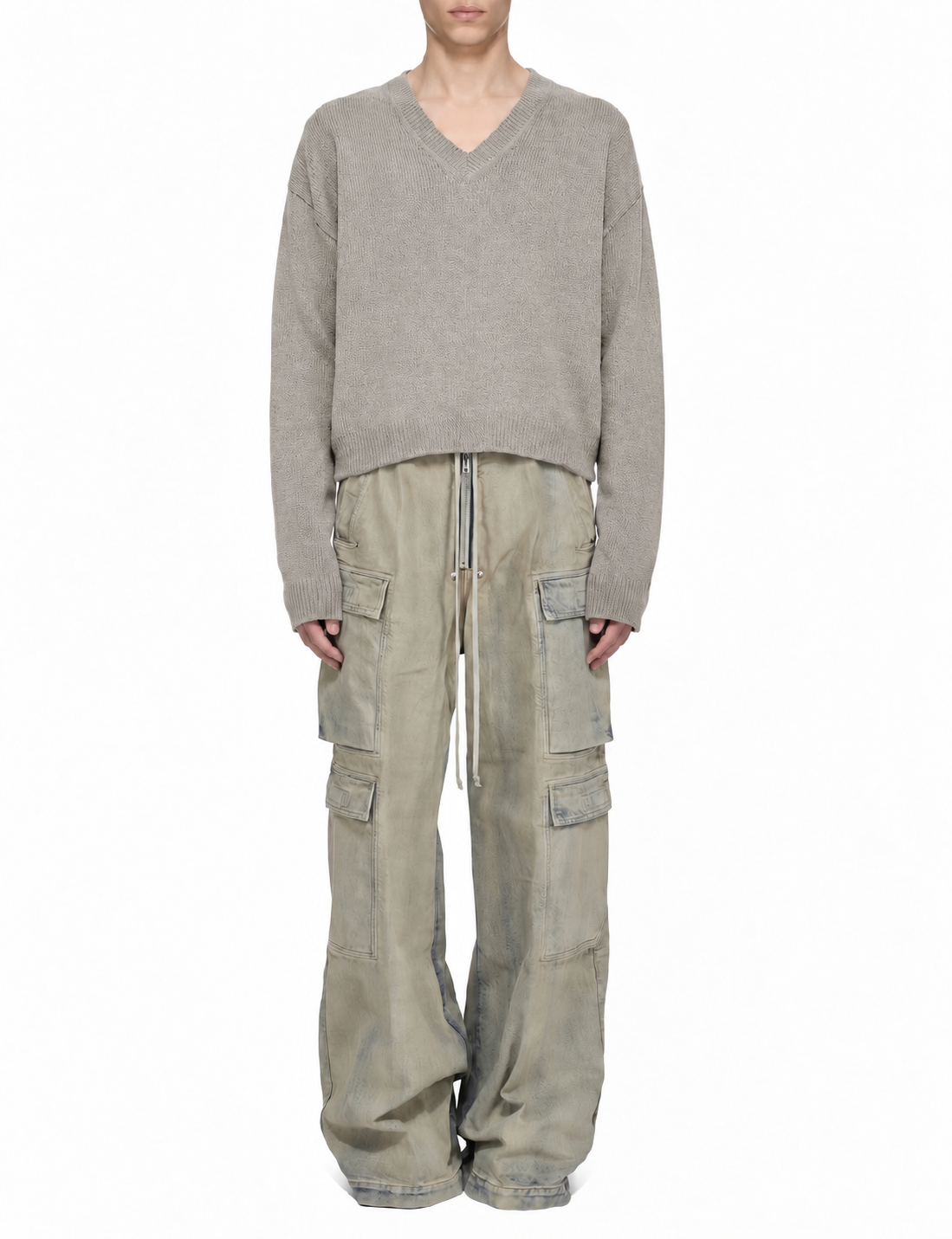 Pantalon cargo Jumbo Belas en denim - Mineral Pearl