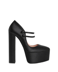 Escarpins Double Jeu 165 à plateforme en satin - Black Satin