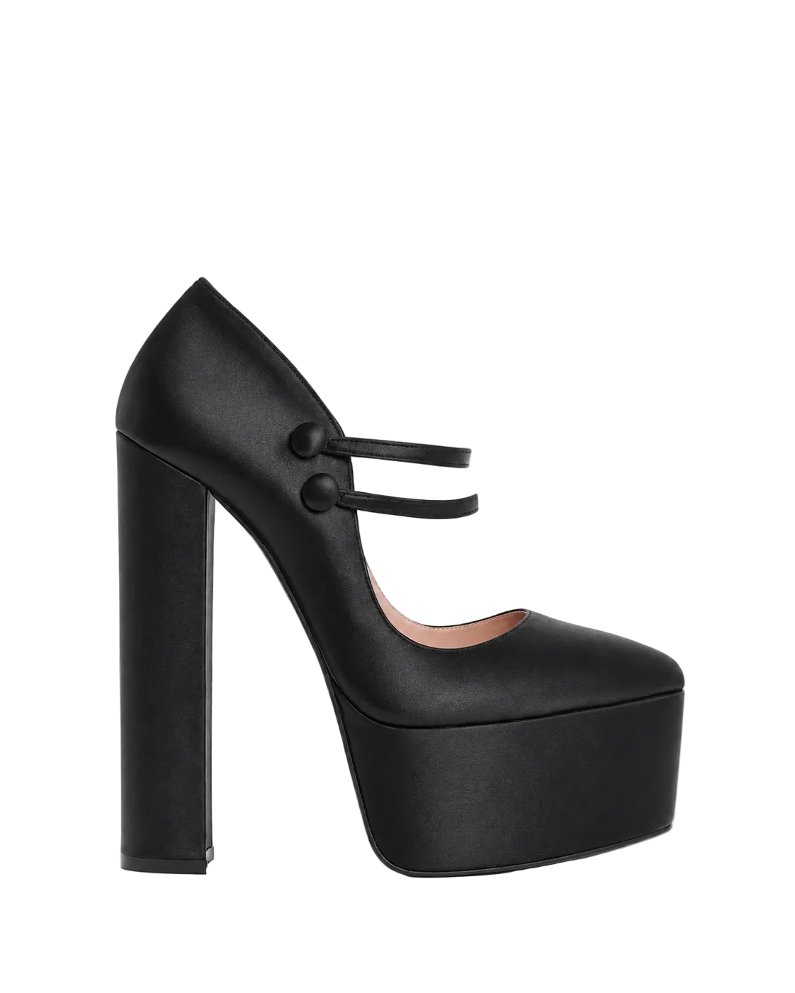Escarpins Double Jeu 165 à plateforme en satin - Black Satin