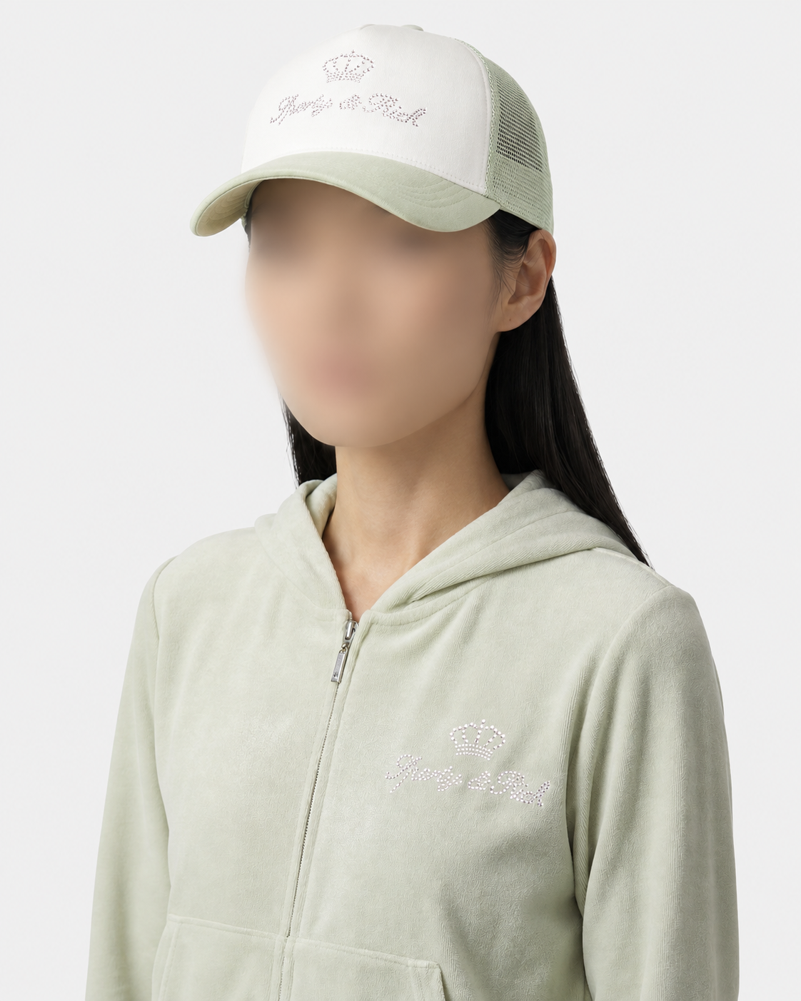 Casquette Trucker Juicy Crown - Blanc & Sauge