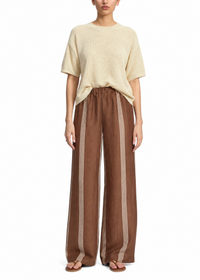 Olivia linen trousers - Brown