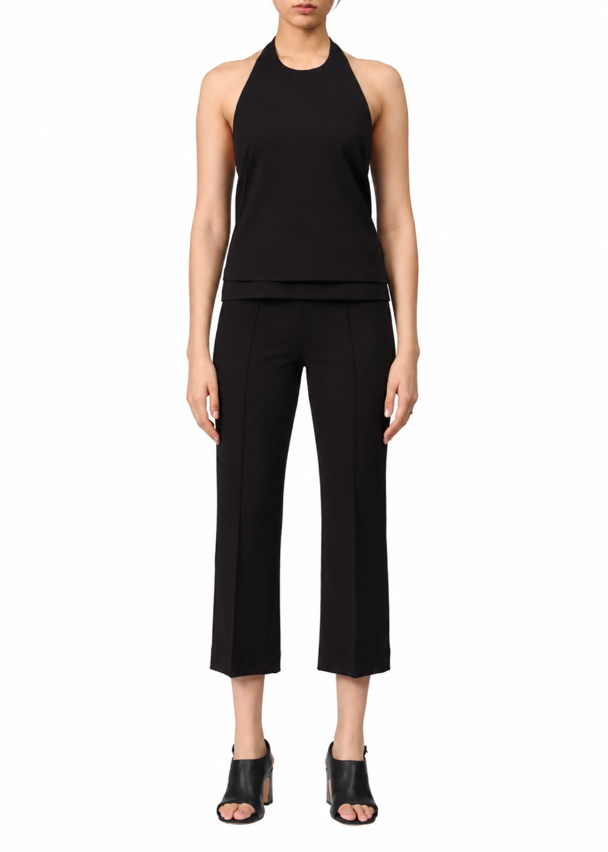 Irina halter-neck T-shirt - Black