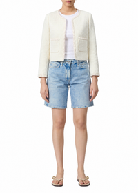 Cheyenne cropped tweed jacket - White
