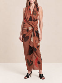 Robe Henri imprimée - Brown Waves Strippe
