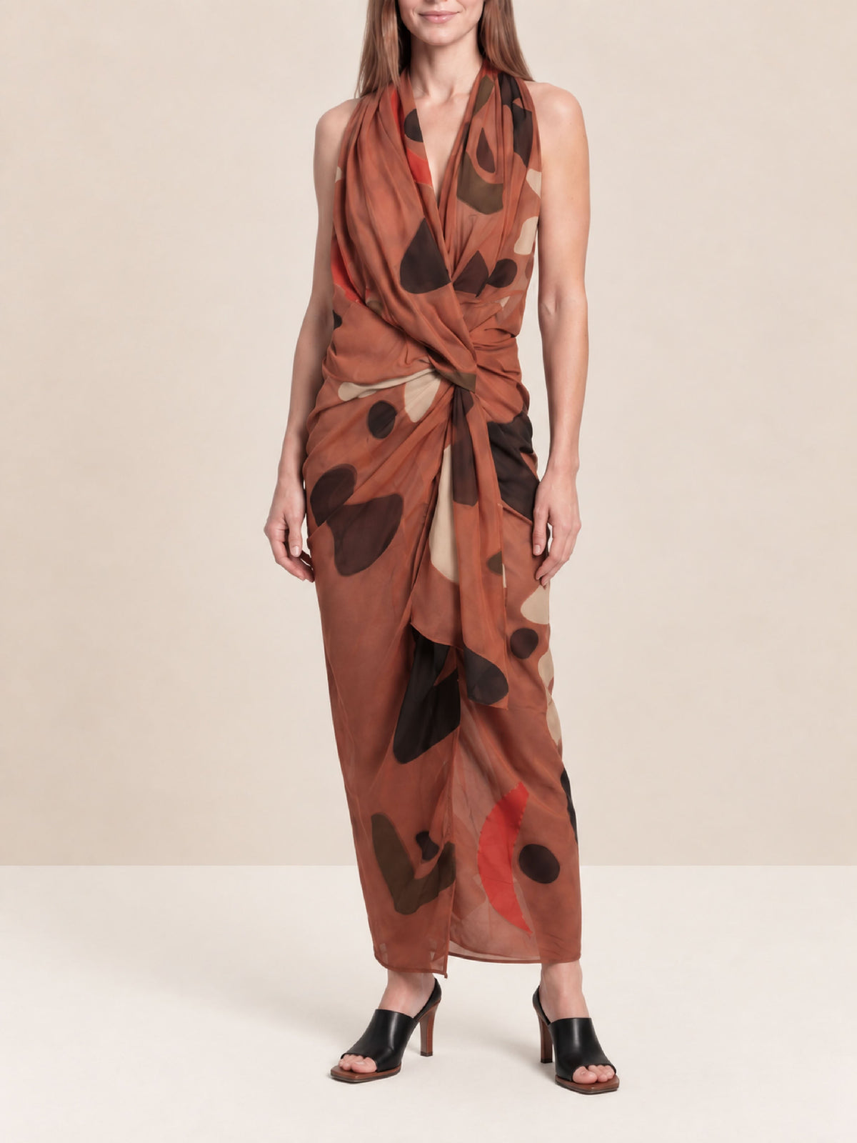 Robe Henri imprimée - Brown Waves Strippe