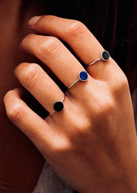 Bague Ever en or blanc 18 carats et onyx - Noir