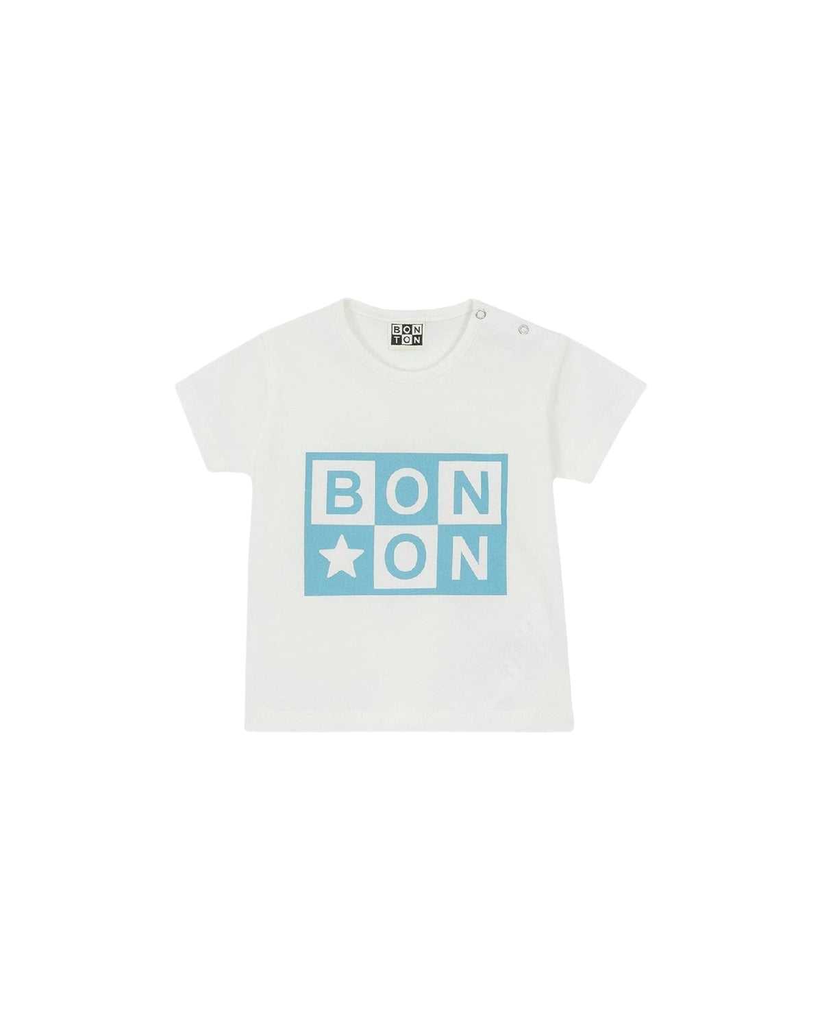 Bonton logo Tuba T-shirt in cotton - Hammock White