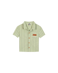 "Las Vegas" striped cotton shirt - Khaki stripes