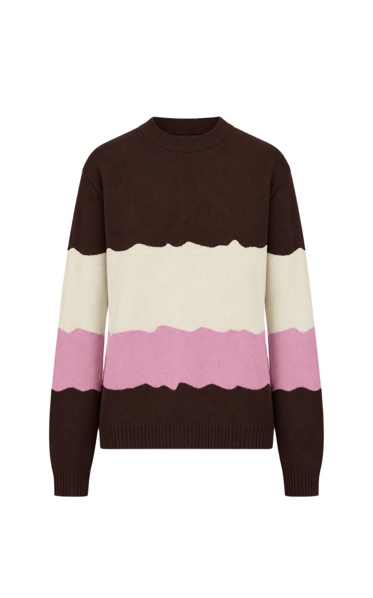 Ivory & Blush & Bordeaux / Pull Lawrence en cachemire - Ivory & Blush & Bordeaux