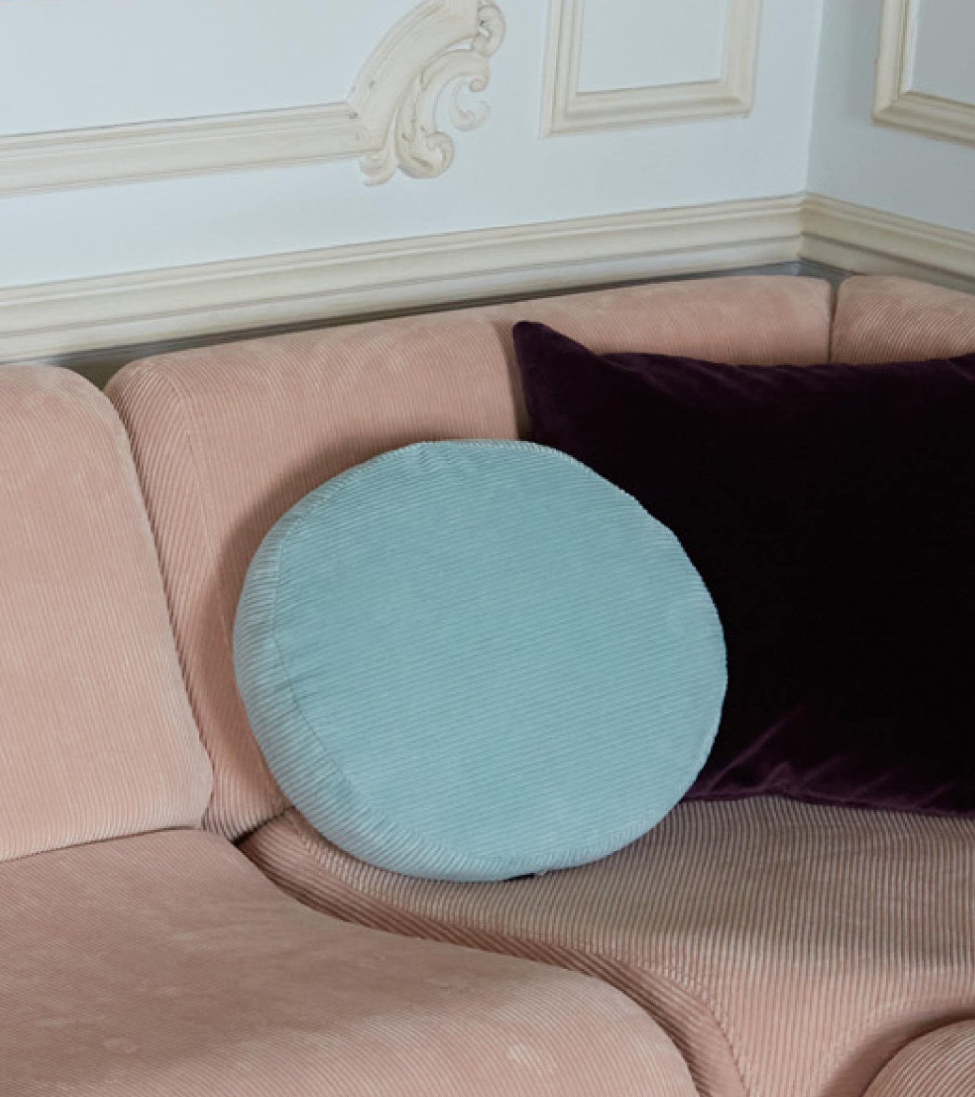 Coussin Ciccio en velours côtelé - Bleu