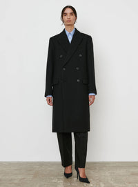 Classic Double Breasted Coat - Black