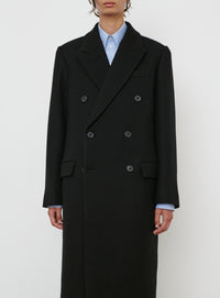 Classic Double Breasted Coat - Black