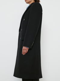 Classic Double Breasted Coat - Black