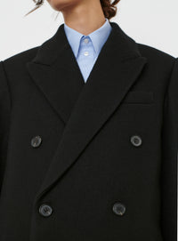 Classic Double Breasted Coat - Black