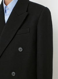 Classic Double Breasted Coat - Black