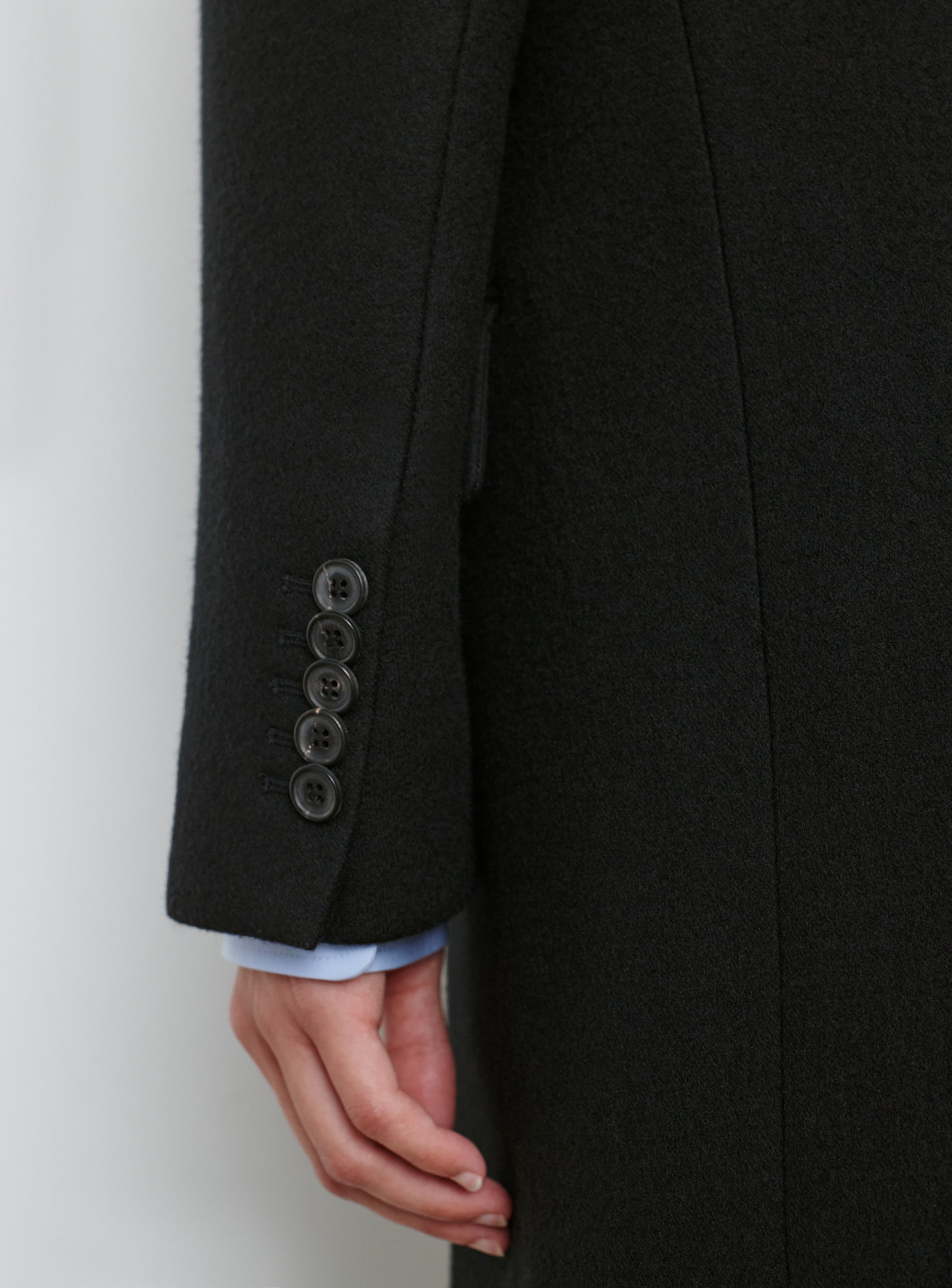Classic Double Breasted Coat - Black