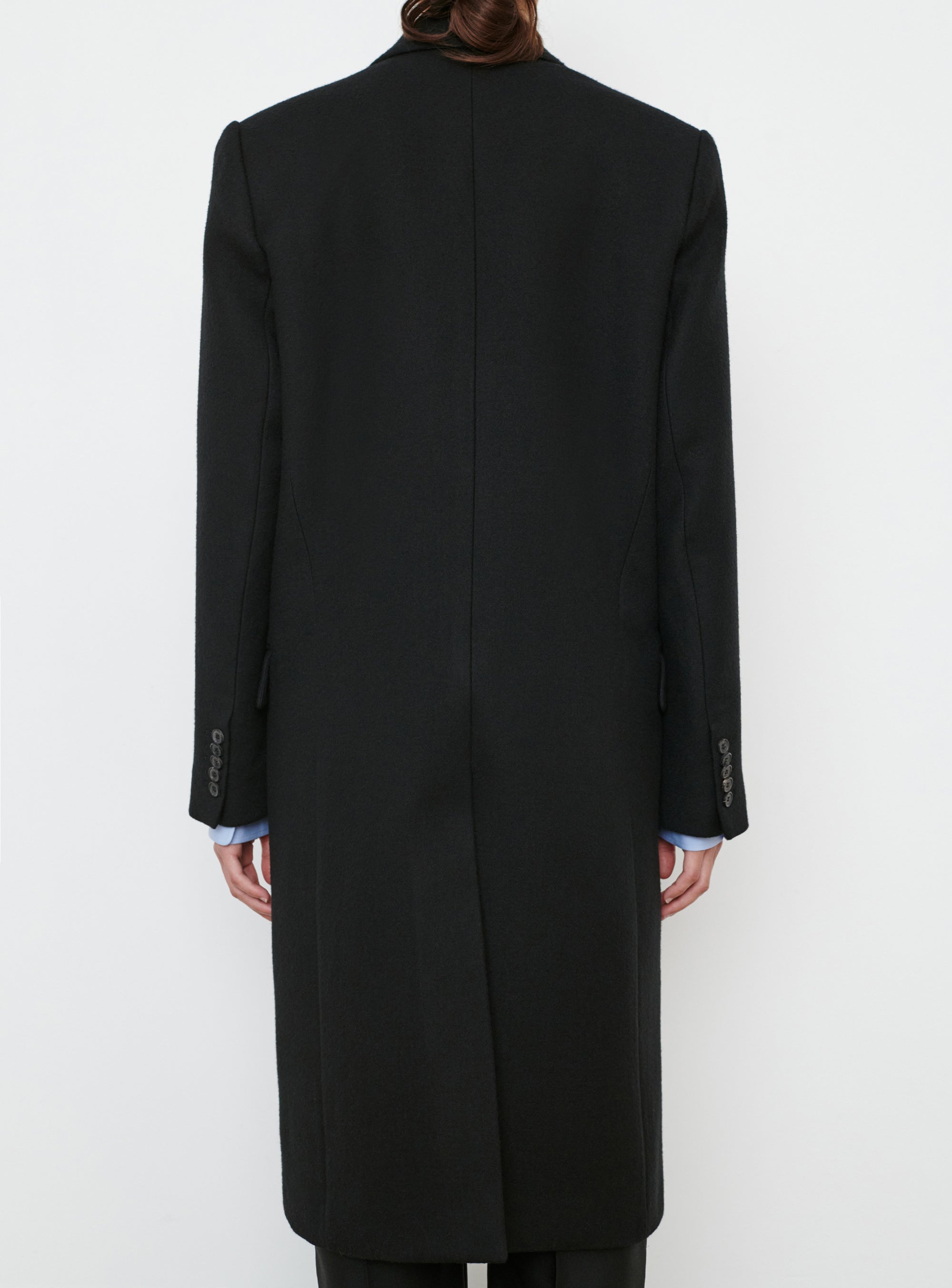 Classic Double Breasted Coat - Black