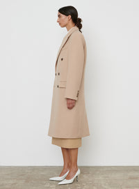 Classic Double Breasted Coat - Khaki