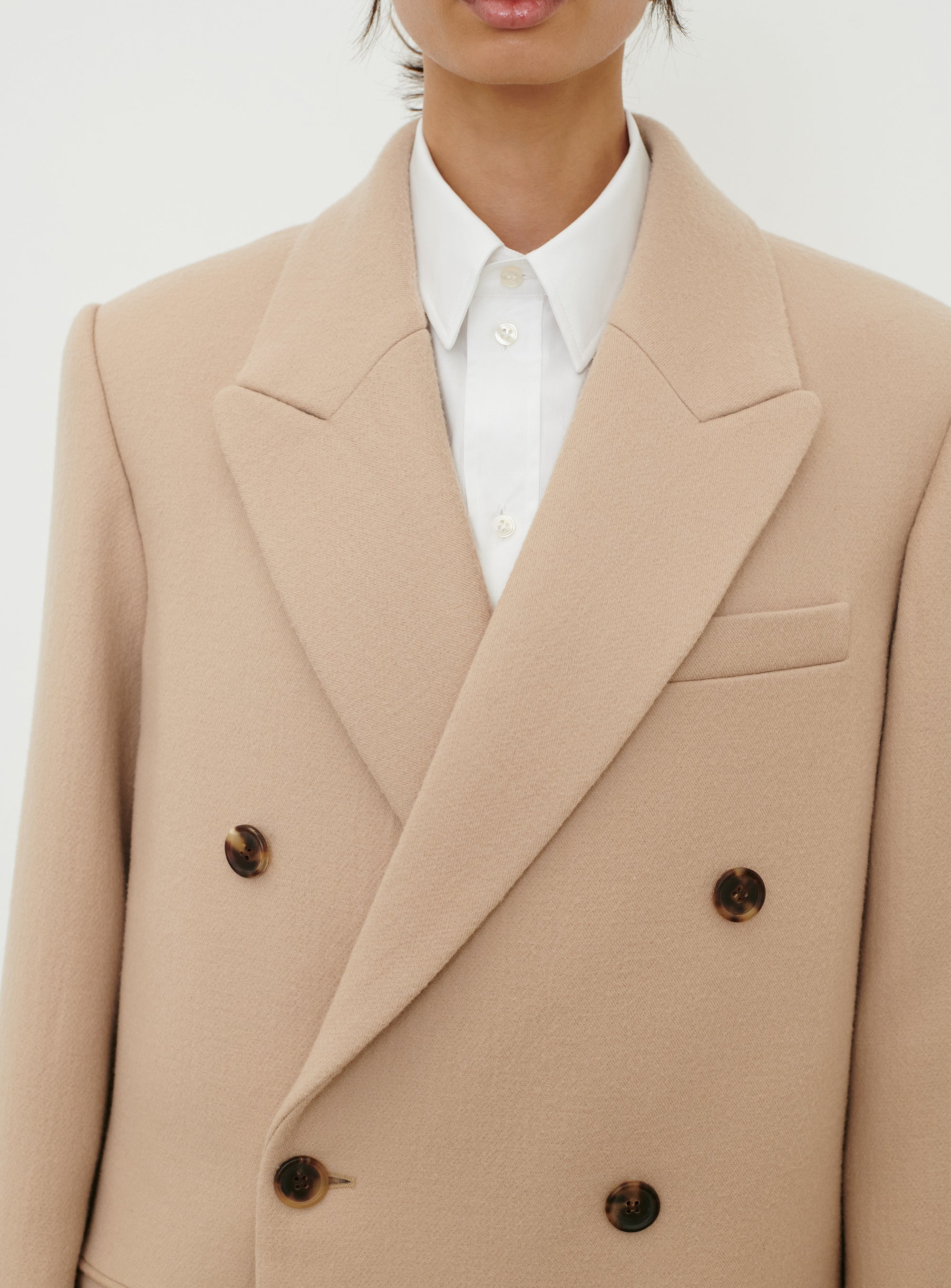 Classic Double Breasted Coat - Khaki