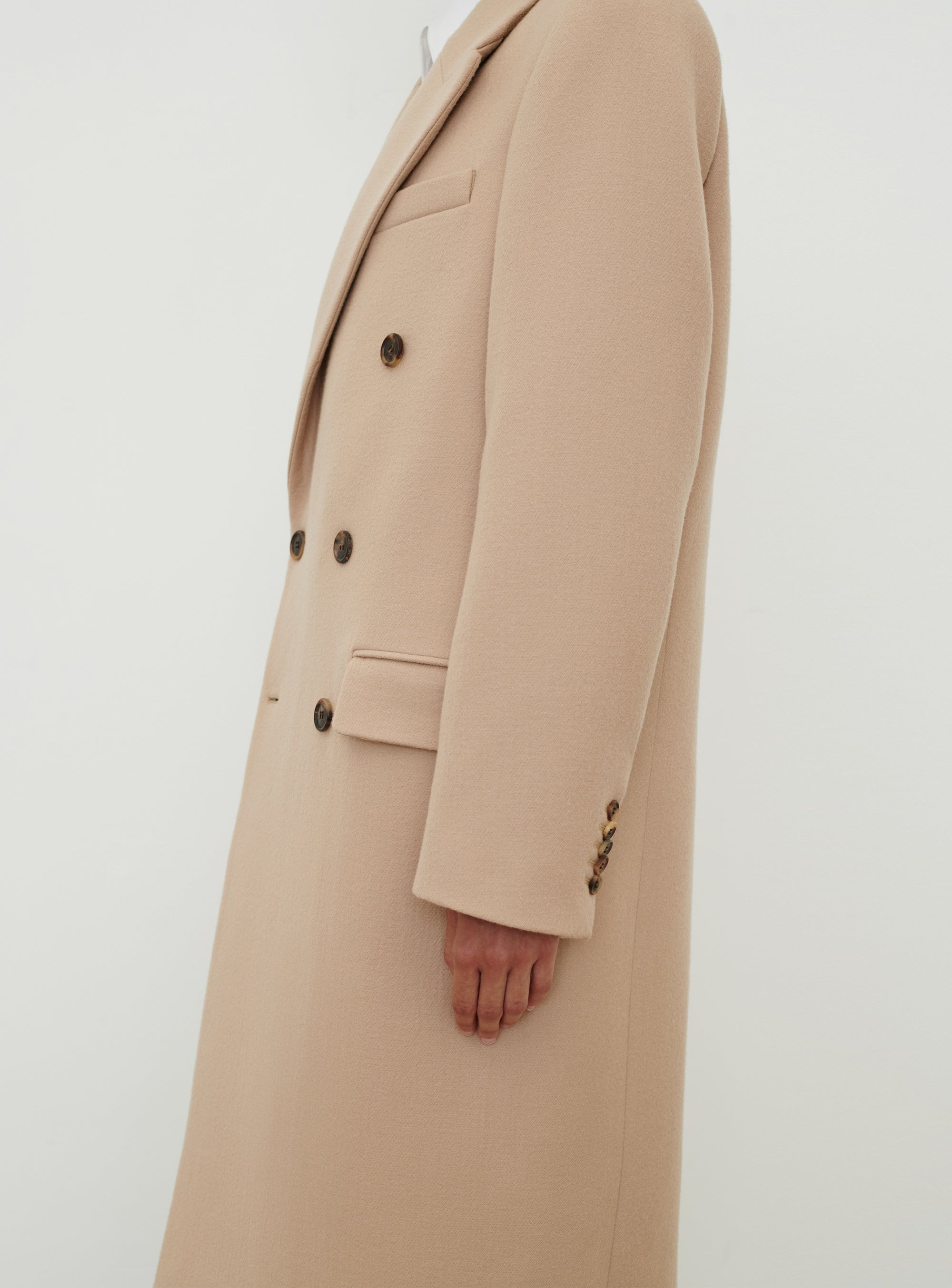 Classic Double Breasted Coat - Khaki