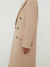 Classic Double Breasted Coat - Khaki