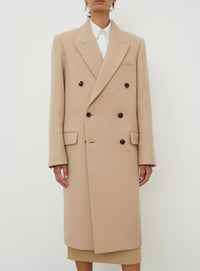 Classic Double Breasted Coat - Khaki
