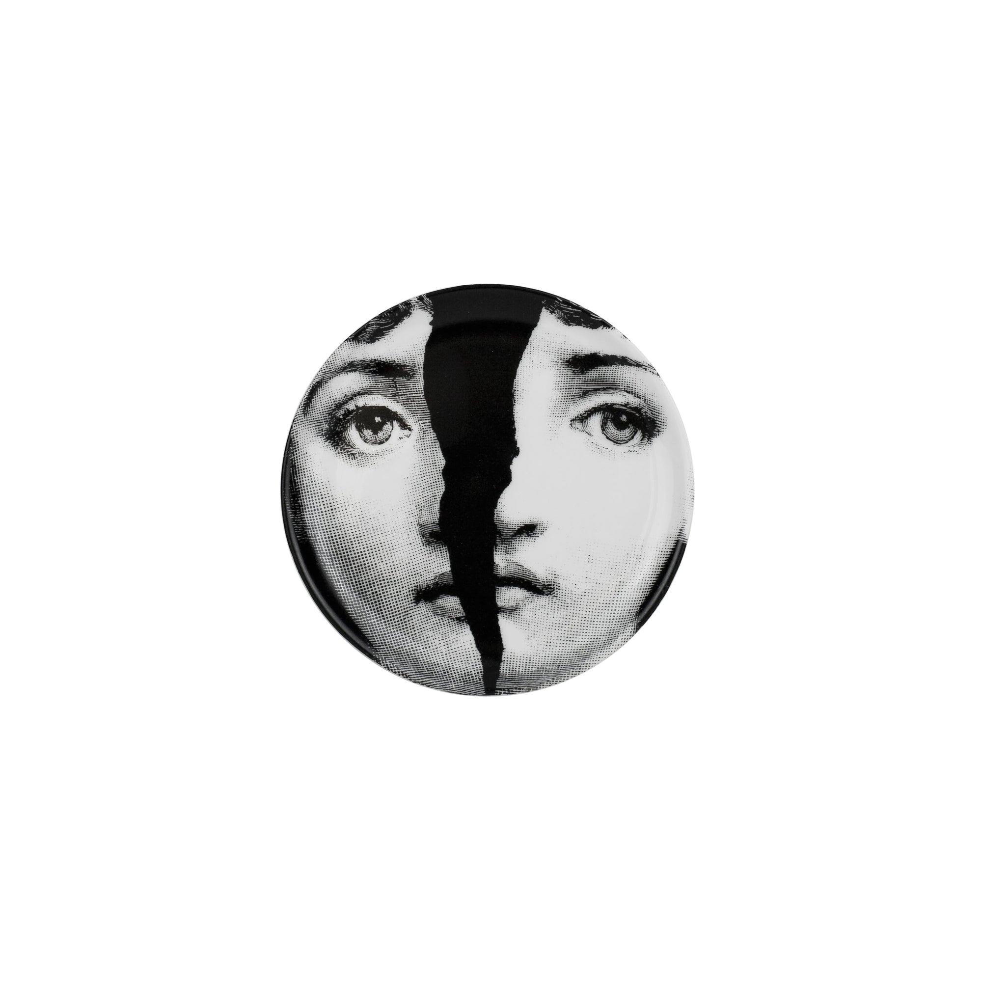 Tema e Variazioni n°10 porcelain coaster - Black & White