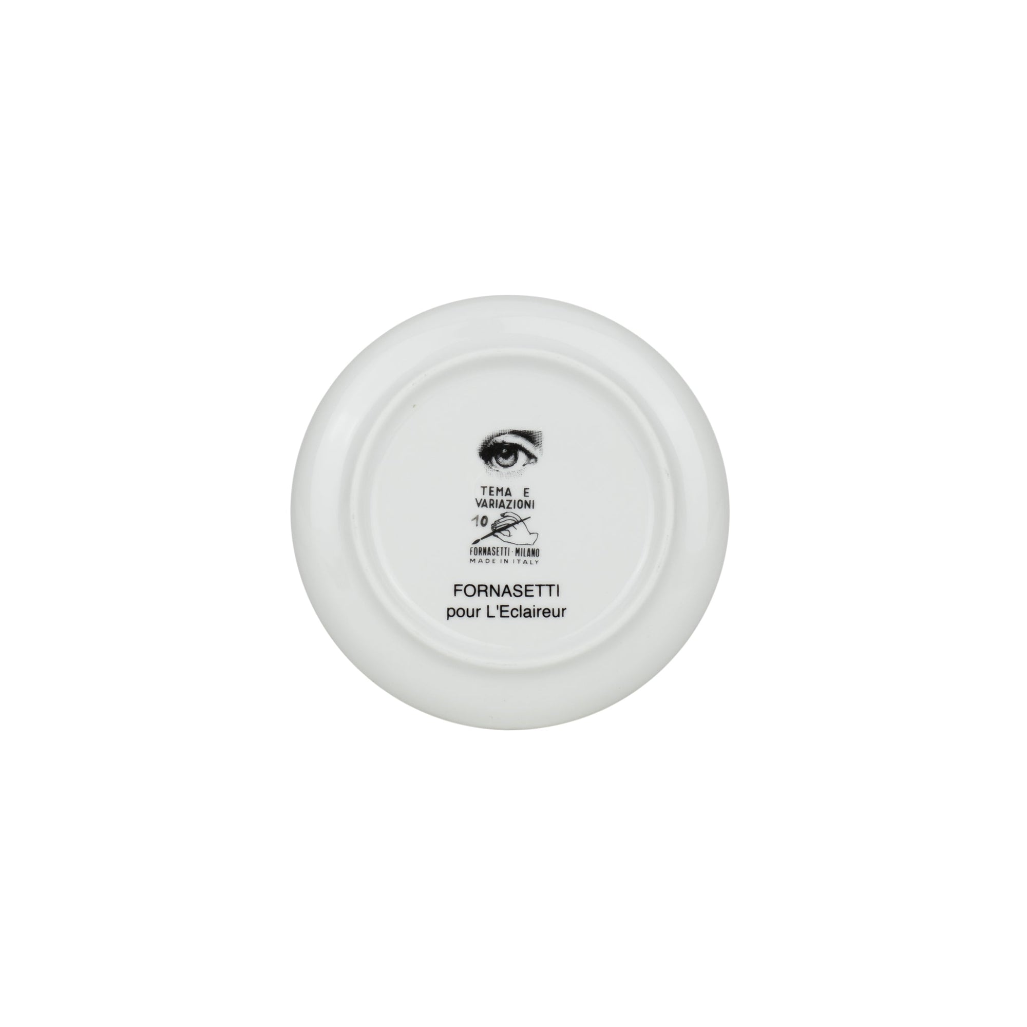 Tema e Variazioni n°10 porcelain coaster - Black & White