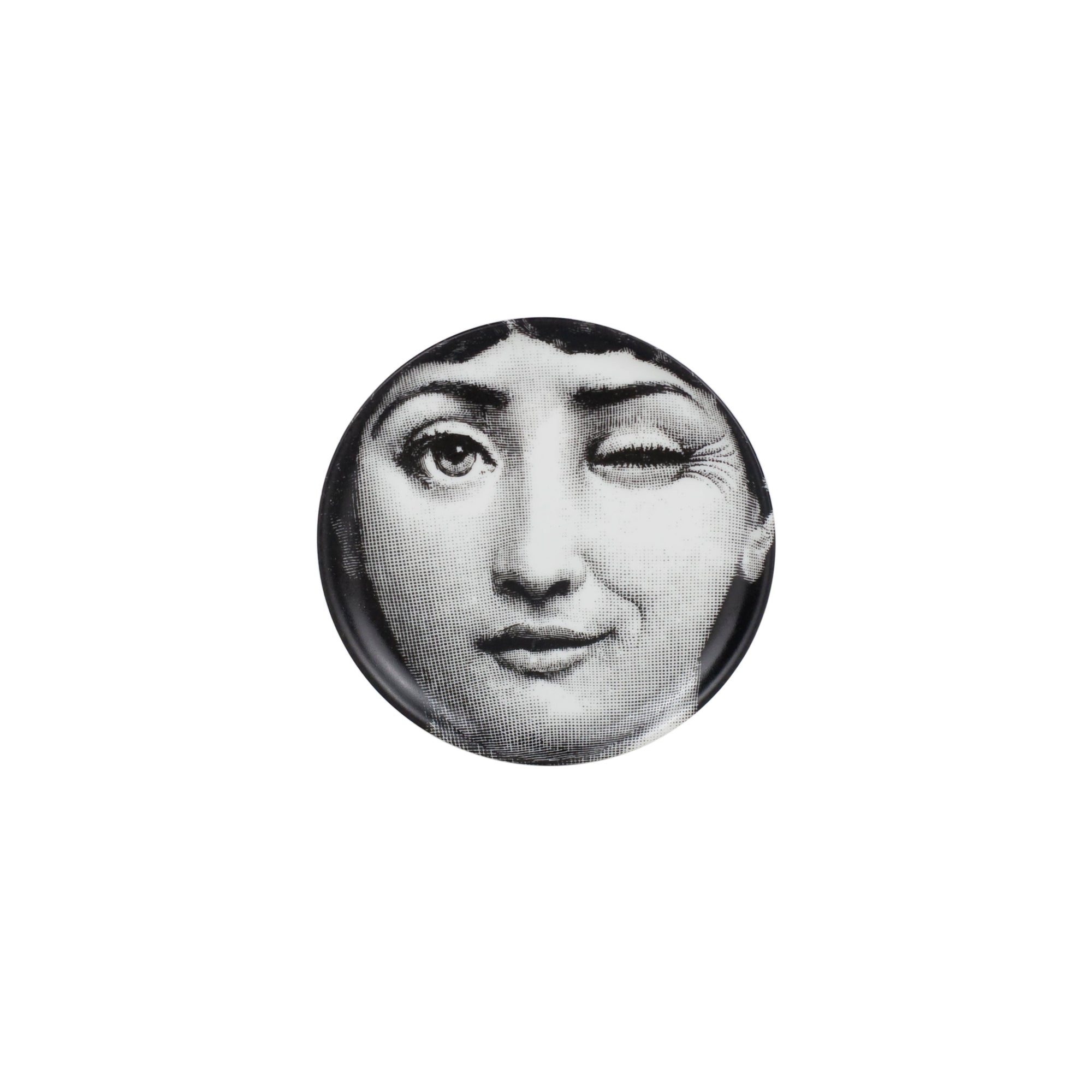 Tema e Variazioni n°130 porcelain coaster - Black & White