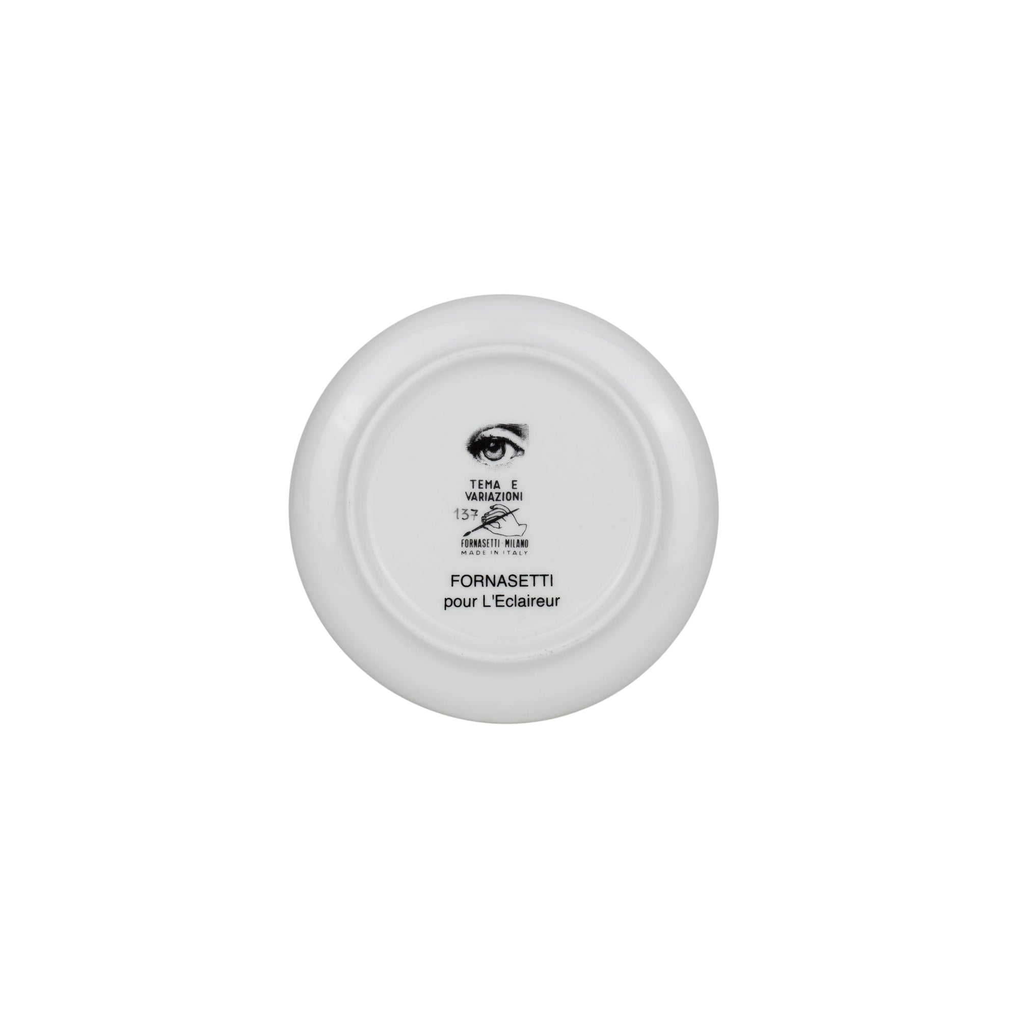 Tema e Variazioni n°137 porcelain coaster - Black & White