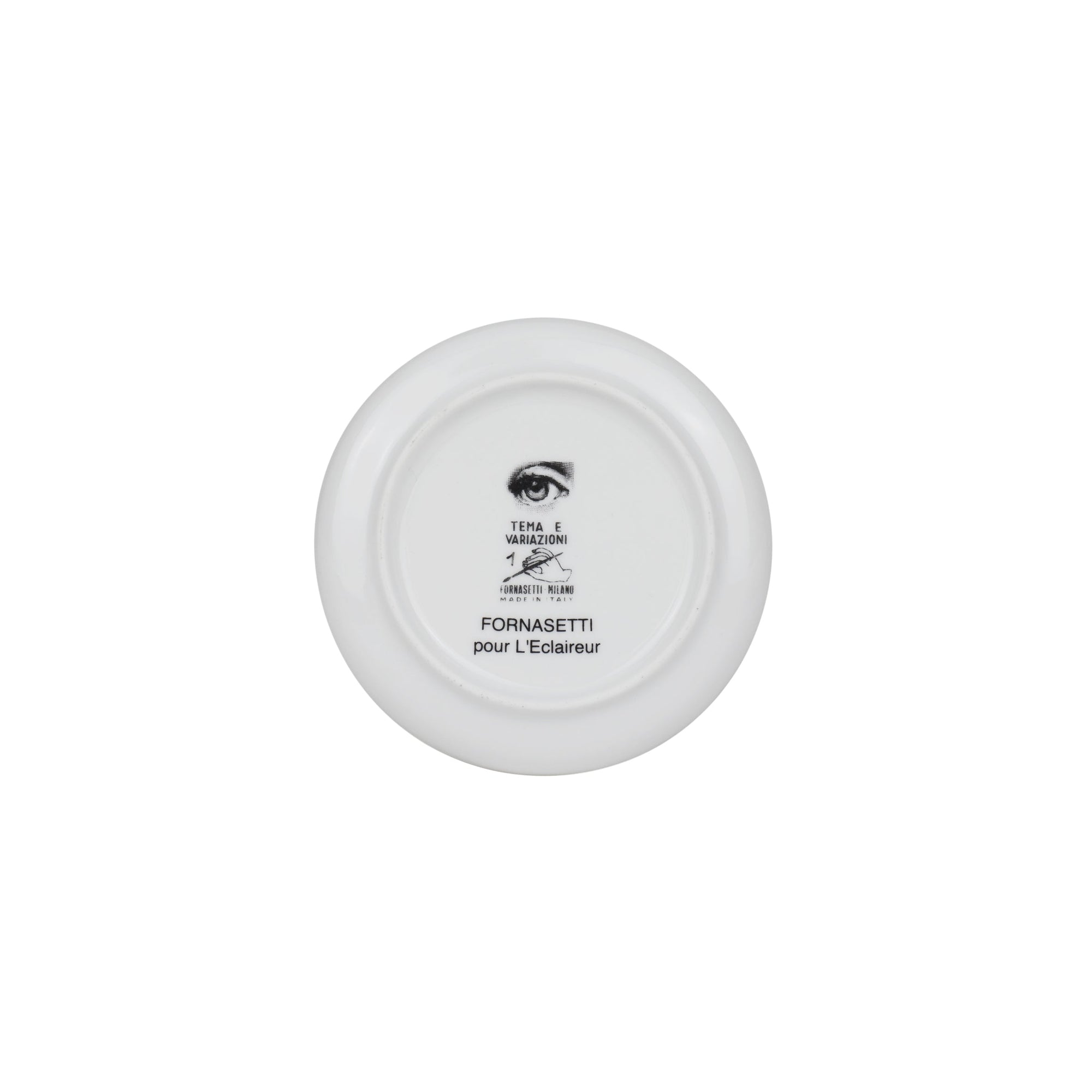 Tema e Variazioni n°1 porcelain coaster - Black & White