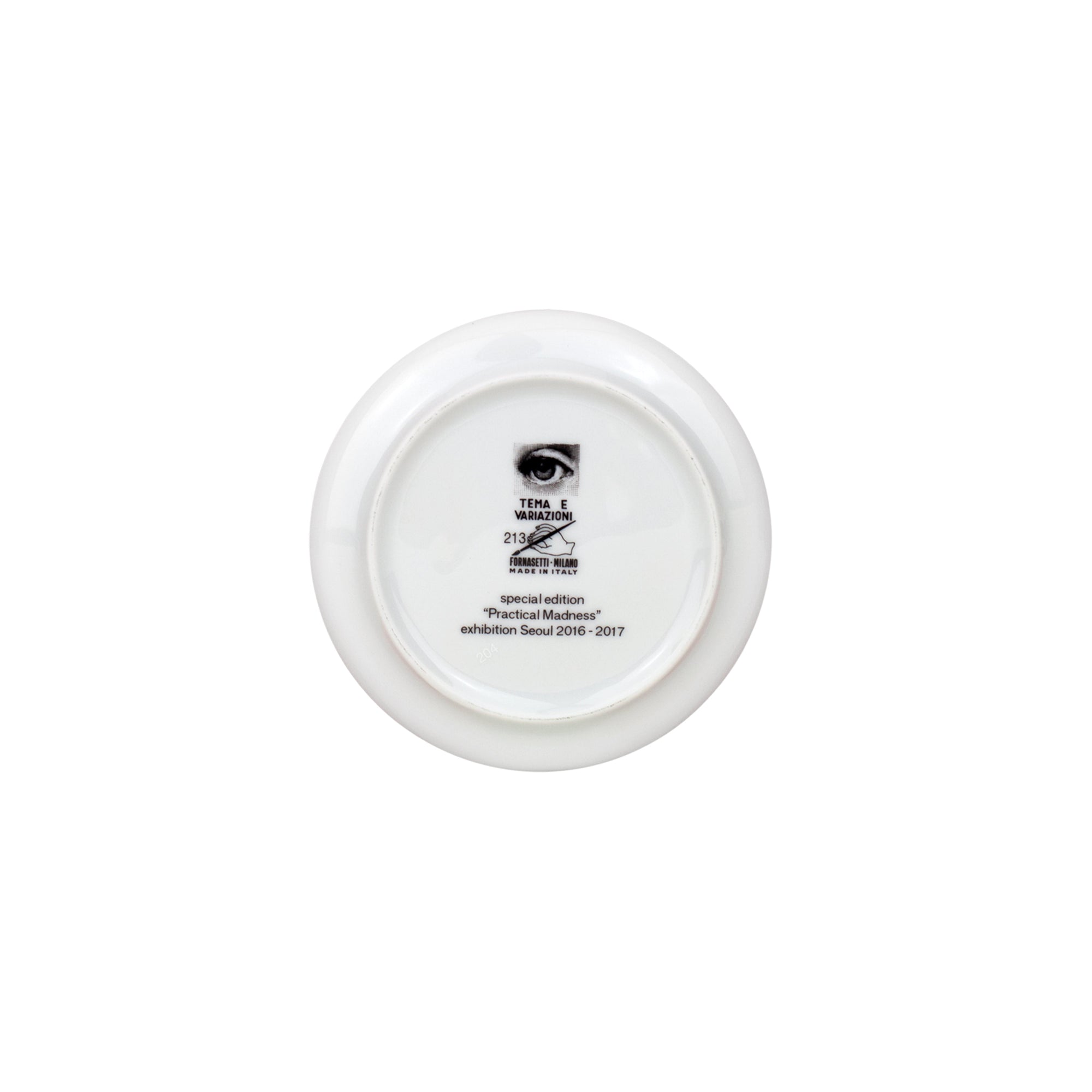 Tema e Variazioni n°213 porcelain coaster - Black & White