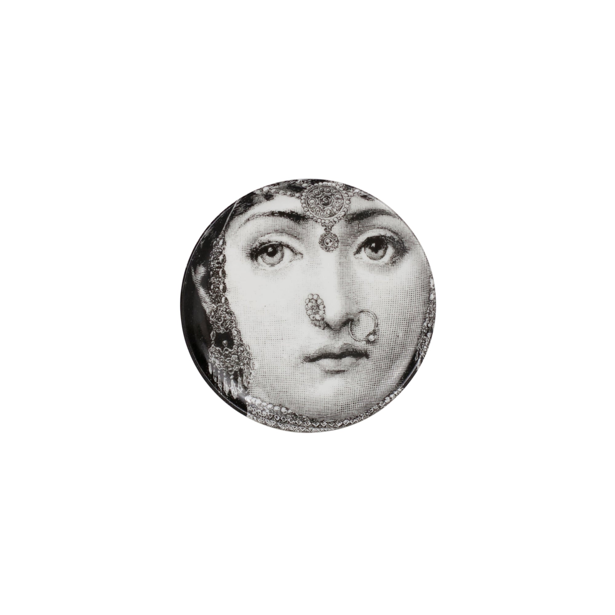 Tema e Variazioni n°228 porcelain coaster - Black & White