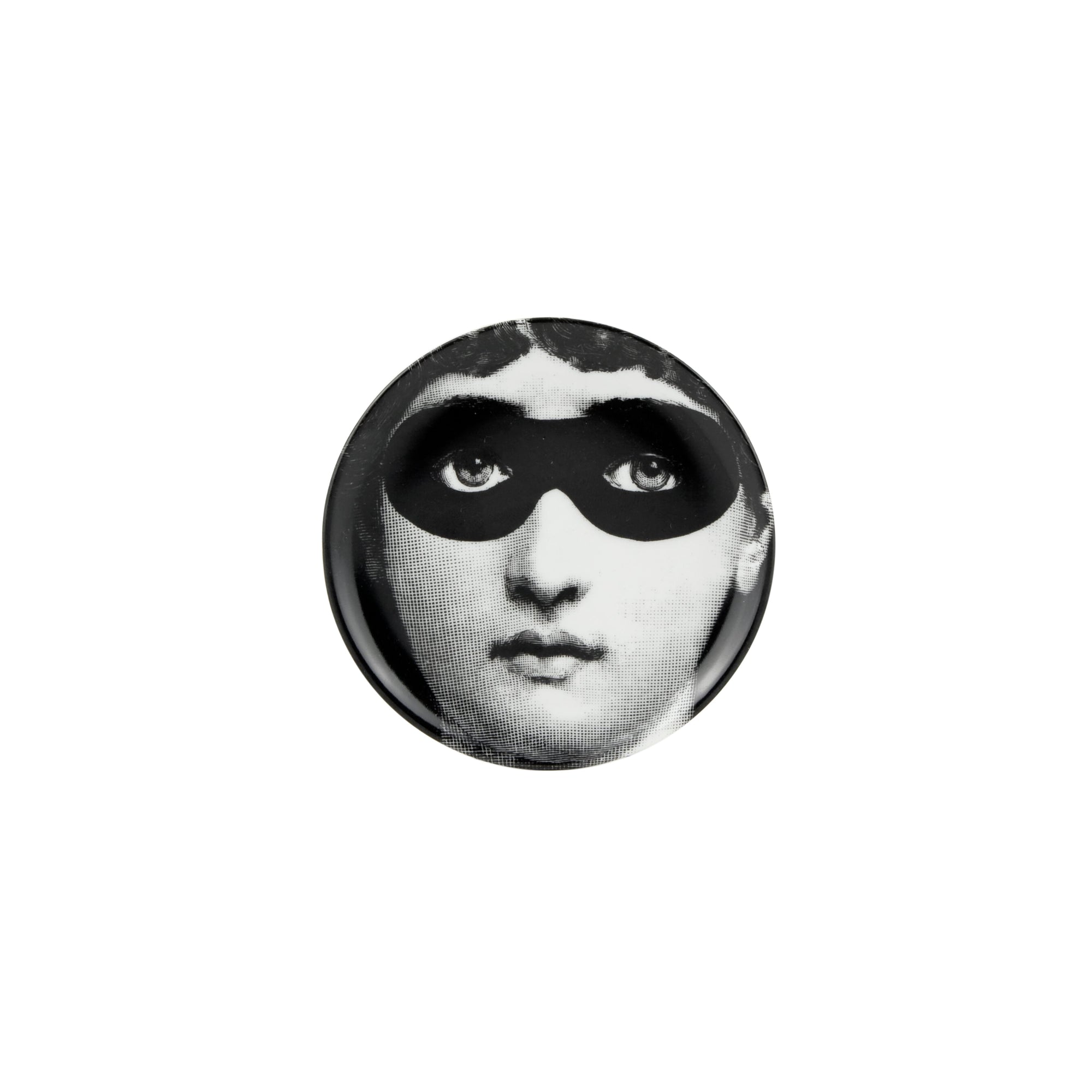 Tema e Variazioni n°22 porcelain coaster - Black & White